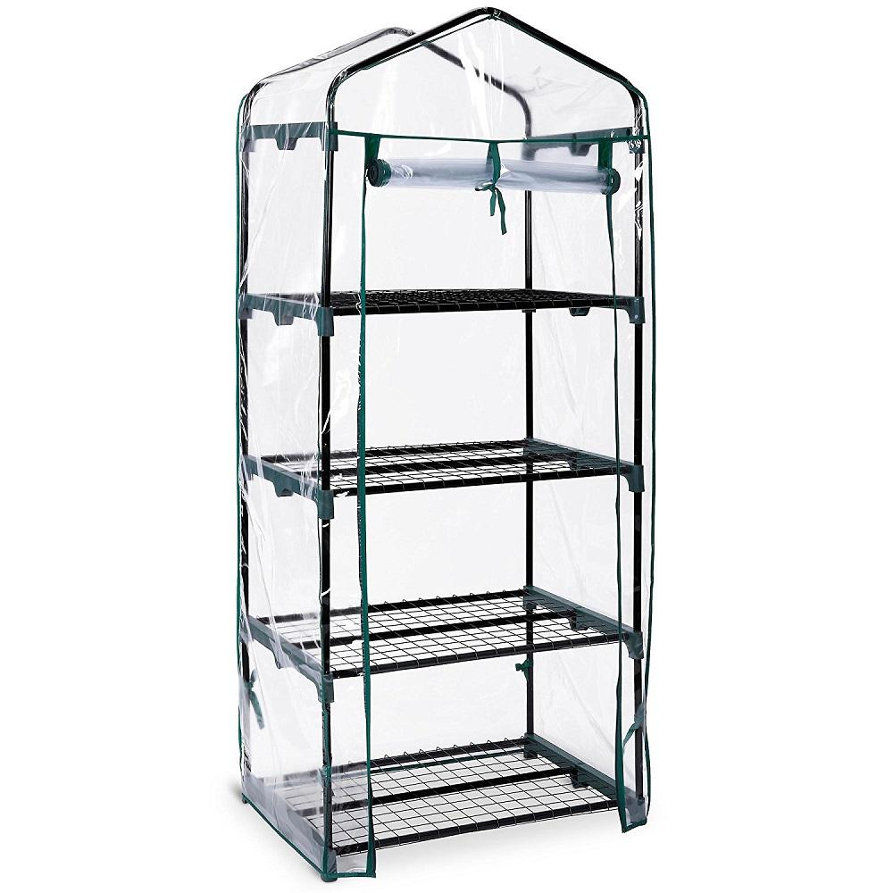 Greenhouse with Easy-Fit Frame and Heavy Duty Cover - 4 Shelf